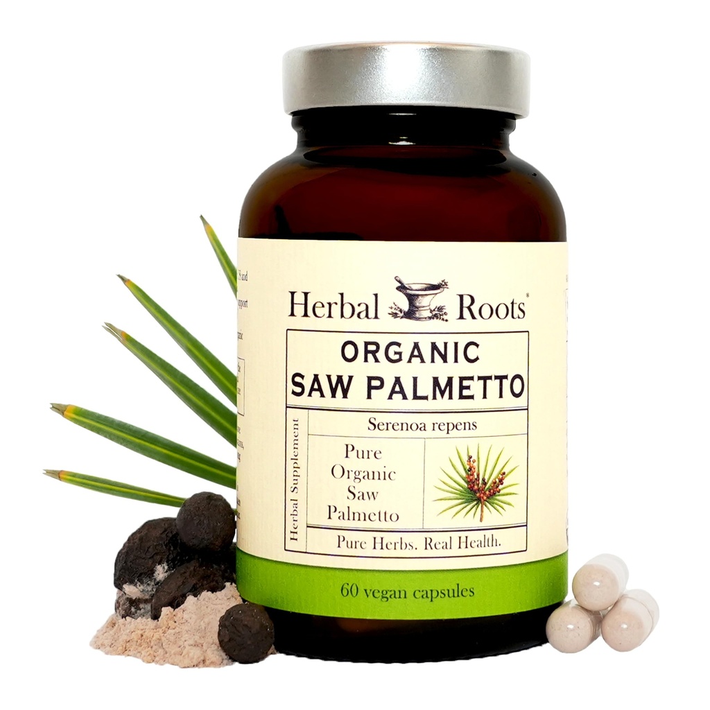 Racines à base de plantes Saw Organic Palmetto Capsules de 1000mg par portion