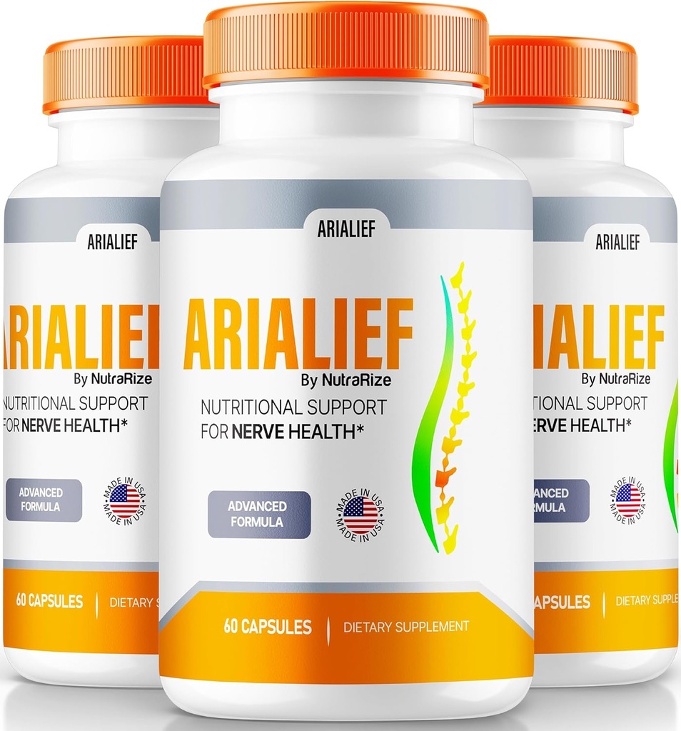 (3 Pack) Arialief Capsules, Officiële Voedingsondersteuning voor Zenuwgezondheid, Alle natuurlijke Arialief Vitaminen voor gezonde zenuwen, Premium Arialief Pillen, Aria LIEF Pastillas Review (180 Capsules)