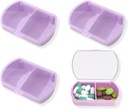 4PCS Pill Case Travel Pill Box Cute Pill Organizer for Purse Portable Daily Medicine Organizer 2 Compartiment Pill Holder for Vitamines, Fish Oil, Supplements
