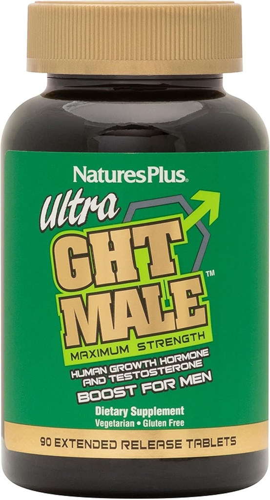 NaturesPlus Ultra GHT man - 90 Uitgebreide Release Tablets - Maximale sterkte Natuurlijke Human Growth Hormone Boost - Glutenvrij - 30 porties
