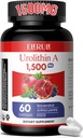 Urolithin A Supplement 1000 mg Plus Trans-Resveratrol, Anthocyanins, Green Tea, Promoting Healthy Aging, Ondersteuning Cellular and Energy for Men & Women, 60 Capsules-60