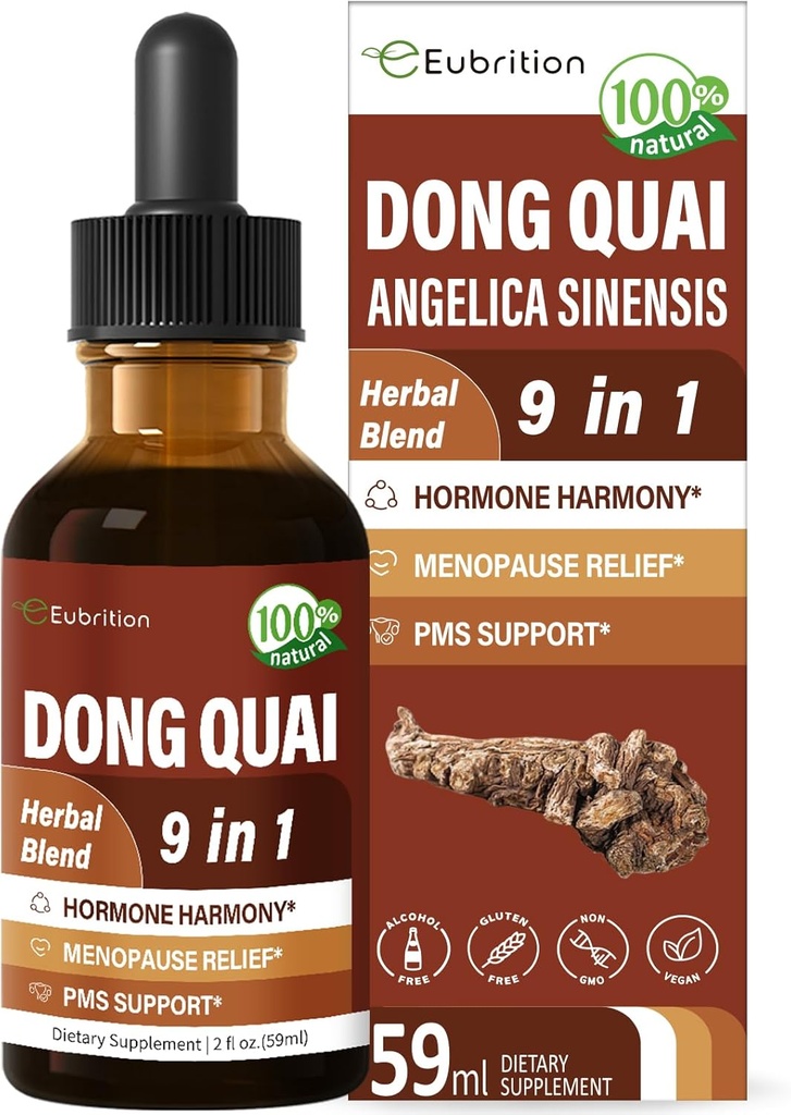 Herbal Tinctuur, Extract met Dong Quai, voor Hormone Harmony, Menopauze Relief & PMS Ondersteuning. 6 oz-(Apple Flavor)