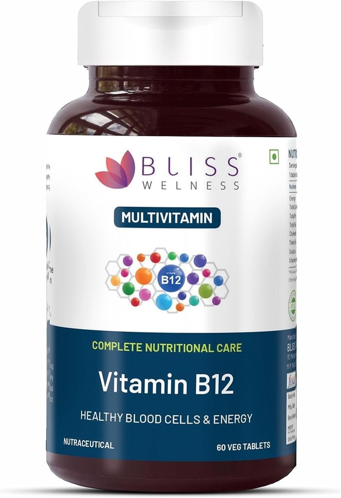 Vitamine B12 100% RDA, Cynocobalamine, Boost Energieniveaus Gezond zenuwstelsel Functie Supplement voor mannen en vrouwen - 60 Vegetarische tabletten