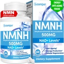NMNH (Dihydronicotinamide Mononucleotide) NMN Alternative Supplement, 500 mg per portie NAD Supplement to Boost NAD+ Niveaus, voor Anti Veroudering, Energie, Immuniteit, Focus, 60 Vegan Capsules