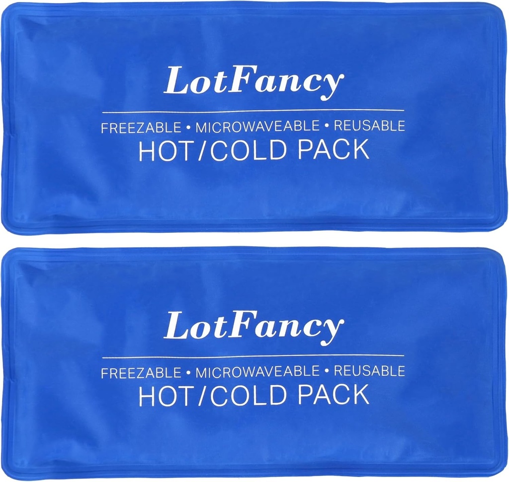 LotFancy Ice Pack pour blessures, paquet de 2, FSA HSA Admissibles, pack chaud à froid réutilisable pour la thérapie, le refroidissement ou le chauffage Pad pour les premiers soins, dos épaule cou tête soulagement de la douleur, 11 x 5 pouces
