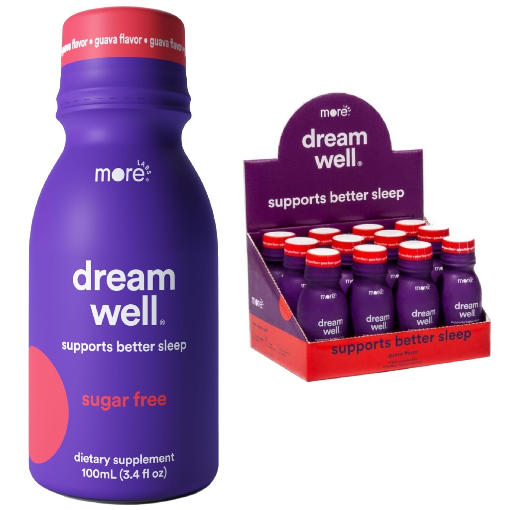 Meer Labs Droom Goed, 5MG Melatonine Holistische Slaapdrank Oplossing, Non-Habit Vorming met 5HTP, Lemon Balm, Jujube Seed, Glycine (Pack van 12)