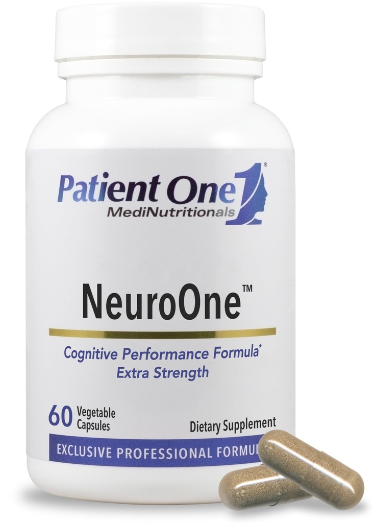 Patient One NeuroOne (en anglais seulement) Supplément pour soutenir la mémoire, la cognition, l'humeur et le focus* avec Citicoline, acétyl-L-Carnitine, Gingko et plus 60 capsules