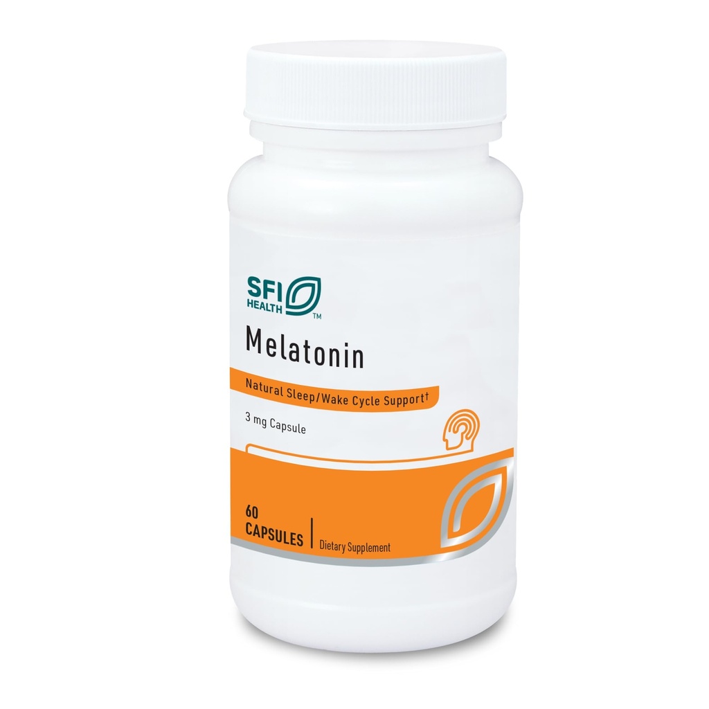 Klaire Labs SFI Health Melatonine 3 Milligrammen - Slaapondersteuning voor mannen en vrouwen (60 Vegetarische Capsules)