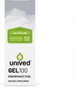 Unived Gel 100 - Vegan Energy Gel for Endurance Atletes Runners & Cyclists - 100kcal - Salted Lime - Pack of 6