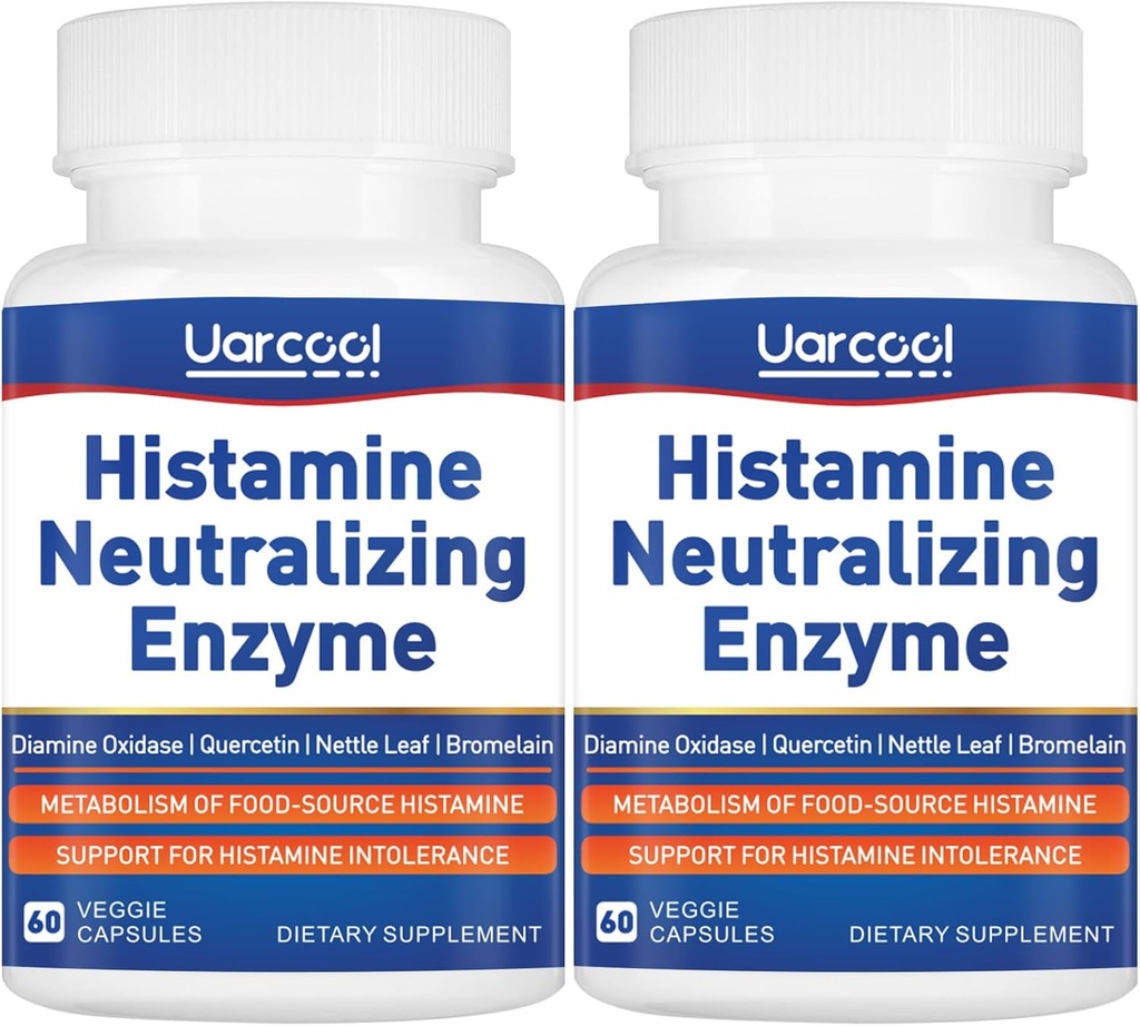 DAO Enzyme Supplement Histamine Diamine Oxidase Supplement voor gladde spijsvertering - Made in USA - 60 Softgels (2 flessen)