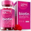 Gommies de biotine pour la croissance des cheveux 5100 mcg - Vitamines pour les cheveux, la peau et les ongles pour les hommes et les femmes - avec l'acide folique, les vitamines A, C, E & D et la force supplémentaire pour la croissance plus rapide des cheveux et des ongles, 60 Gommies