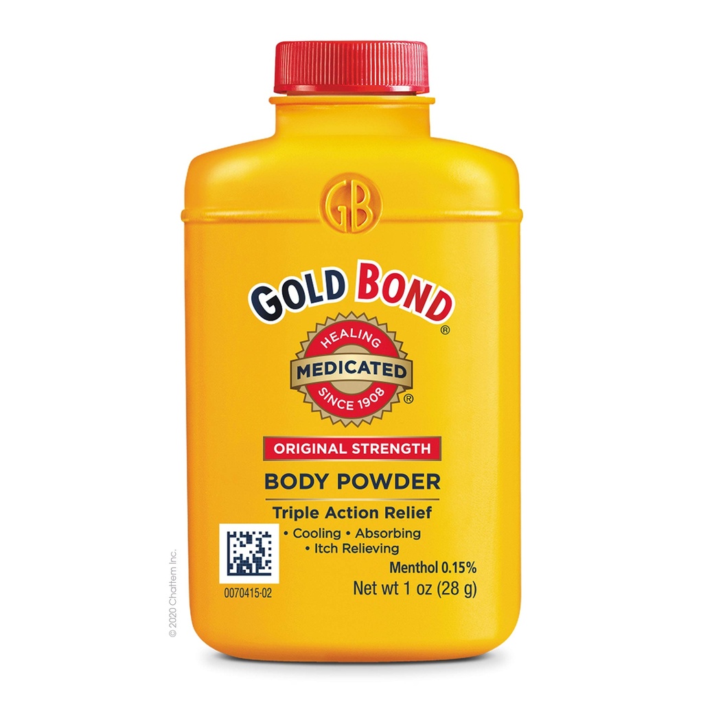 GOLD BOND Talk-Free Medicated Original Strength Body Powder Travel Size, 1 Oz (4 Pack)