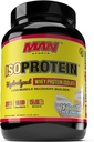 Homme Sports ISO-Protéine hydrolysée 100% poudre de protéines de lactosérum pur, crème glacée de vanille, 1,32 livres (20 jours d'approvisionnement)