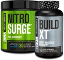 Ge Jacked Factory Nitrosurge Pre-workout in Blue Raspberry & Build XT Muscle Building Bundle for Men & Women