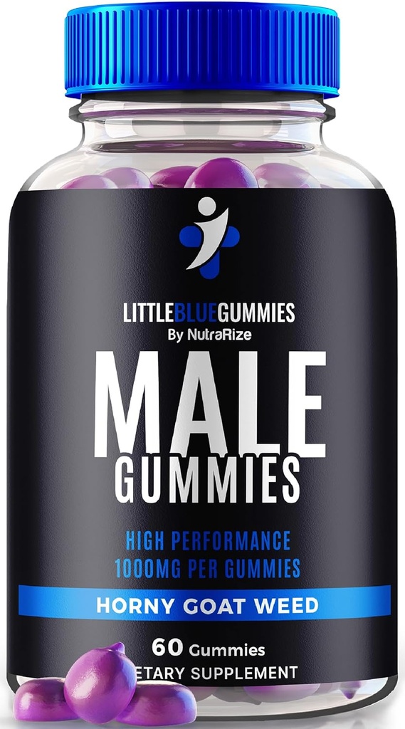 Little Blue Gummies voor mannen, Premium Man Supplement voor dagelijkse voeding, LittleBlue Gummy, All-Natural Multivitamine voor Peak Performance en algemene gezondheid, Officiële beoordelingen (60 Gummies)