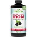 Waarom niet Natural Liquid Iron Supplement voor vrouwen, mannen en kinderen, Vegan formule voor anemie, suikervrij, Veganistisch, niet-GMO, biologische BlackBerry smaak 16 Fl Oz