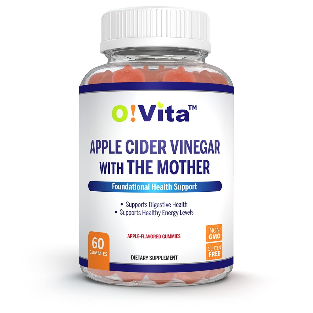 Apple Cider Vinegar Gummies met de moeder, Glutenvrij, Veganistisch, Gemaakt met Pomagranaat, Beetwortel, en Vitamine B12 voor energie - 60 niet-GMO Apple Flavored Gummies, tot 2-maand levering