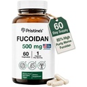 PRISTINE'S Fucoidan 500MG Immunity Supplement Capsules - 60 jours d'approvisionnement - Extrait d'algues brunes - Potentent Herbal Antioxydant Lung Health & Skin Health Support