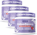 ColonSweep - Strawberry Flavored Probiotic Psyllium Husk Powder Colon Cleanser,7,8 oz. Fiber Supplement Ondersteuning voor Gut Health - Reiniging voor opgeblazen Relief & Detox- 30 Servers (pakket van 3)