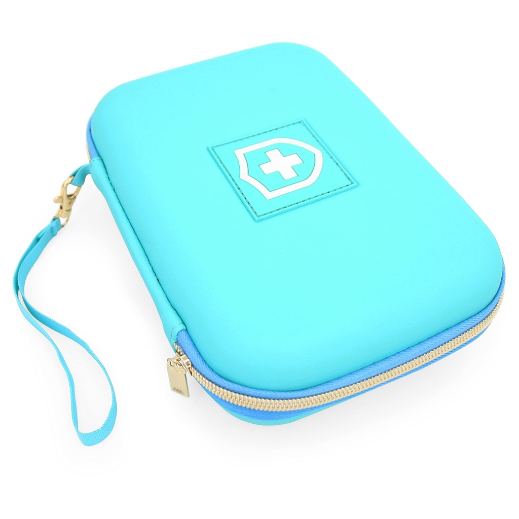 CASEMATIX 8" Turquoise Astma Inhalator Case for Travel Past Spacer, Mask and Accessoires, Inclusief Case Only