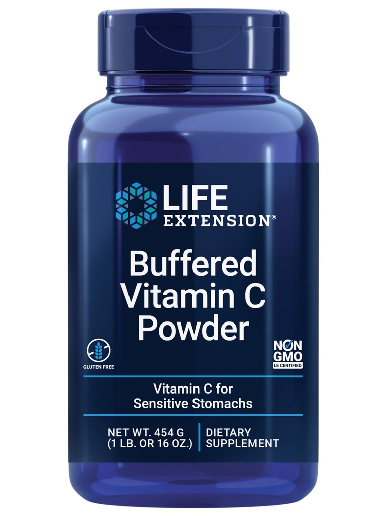 Prolongation de vie Vitamine C buvée Poudre, Minéraux buvants, Calcium, Magnésium, Potassium et zinc, pour estomacs sensibles, Sans gluten, Sans OGM, Végétarien, 454 Grams, Environ 84 portions