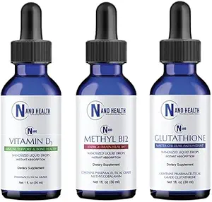 Nano Essential Wellness Bundle Combineert 3 prachtige gezondheid Promoting producten: Nano Glutathion, Nano Methyl B-12 & Nano Vitamine D3