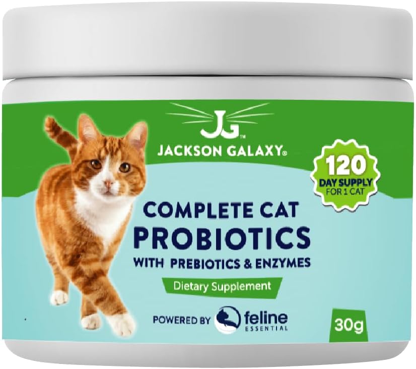 Complete Cat Probiotica met Prebiotica & Enzymen door Jackson Galaxy - Digestie Ondersteuning, Immune Support Dieetsupplement - Made in The USA
