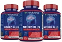 Neuro Plus Brain & Focus Formula - Brain Booster Supplement, ondersteunt mentale helderheid & Focus - Verbetert de concentratie en geestelijke energie 120 capsules (3 verpakkingen)
