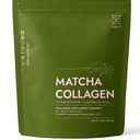 FKRO Matcha Collageen Powder w Biotin, Hyaluronic Acid & Vitamin C - Gezond haar, huid en nagels - Natural Type I & III Gehydrolyseerde collageen Powder, Unsweeted Matcha Latte - 22 Servers, 7.9oz