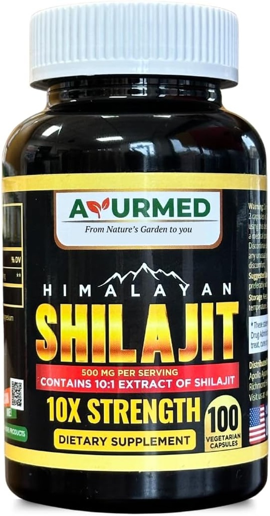 Pure Organic Himalaya Shilajit Capsules (Shilajet) for Men and Women - 5000 mg Equivalent - Natural Energy & Stamina Booster - 100 Veg Capsules Made in USA - Fulvic Mineral Supplement