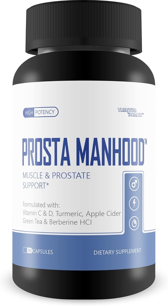 MANHOOD DE PROSTA - Soutien tout-en-un - Promouvoir la santé de la prostate - Soutenir le flux sanguin, la santé rénale, la taille normale de la prostate - Promouvoir la fonction de la prostate saine - Supplément du Genex de la prostate saine
