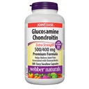Webber Naturals Glucosamine Chondroitin met vitamine D3, extra sterkte, 500/400 mg, Premium Formula, 300 Eenvoudig doorslikken capsules