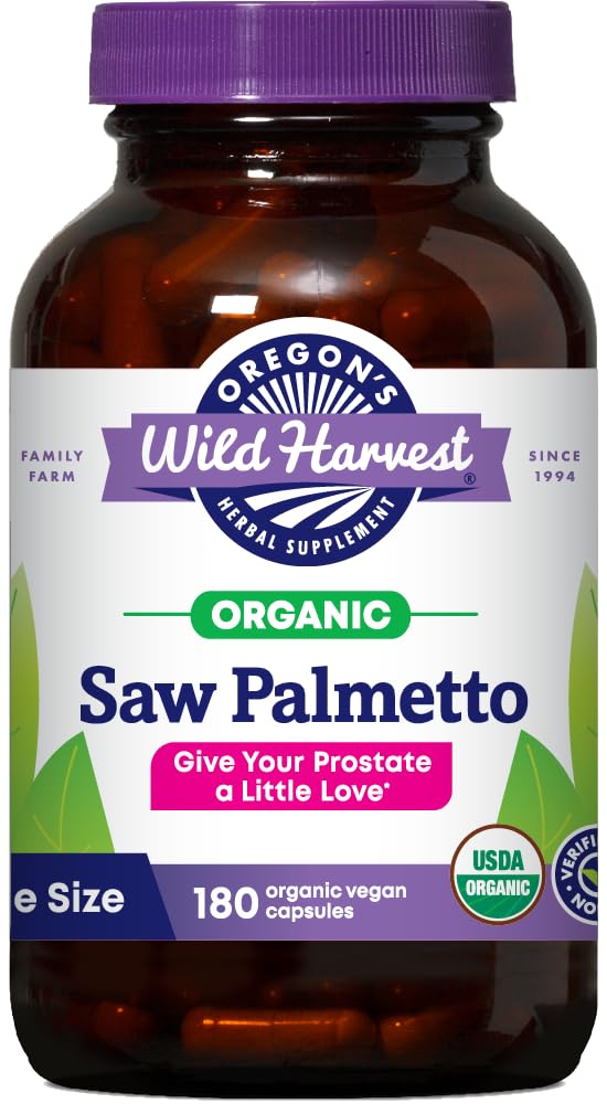 Oregon's Wild Harvest Certified Organic Saw Palmetto Herbal Capsules, 180 Tellen