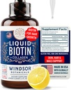 Liquid Biotin for Hair Growth Collageen - Biotin Liquid 10.000mcg Collageen 5.000mcg Extra Strength Liquid - Liquid Collageen and Biotin Drops for Hair Growth - Biotin and Collageen Drops for Women - 2oz
