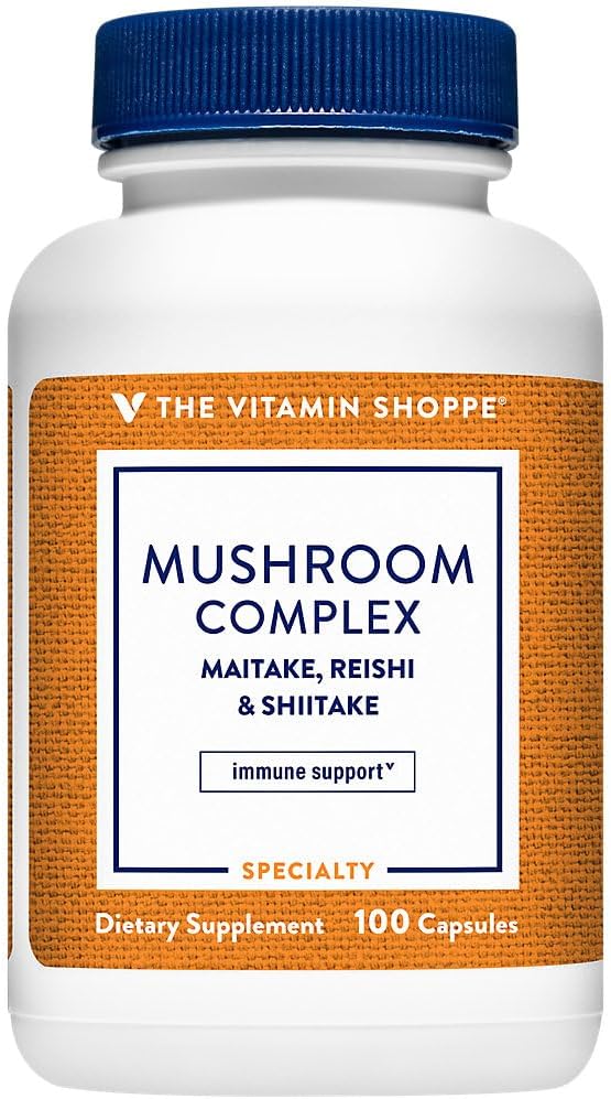 The Vitamin Shoppe Mushroom Complex, (Maitake, Reishi & Shiitake) Antioxidant That Supports The Immune System & Healthy Brain (100 Capsules)