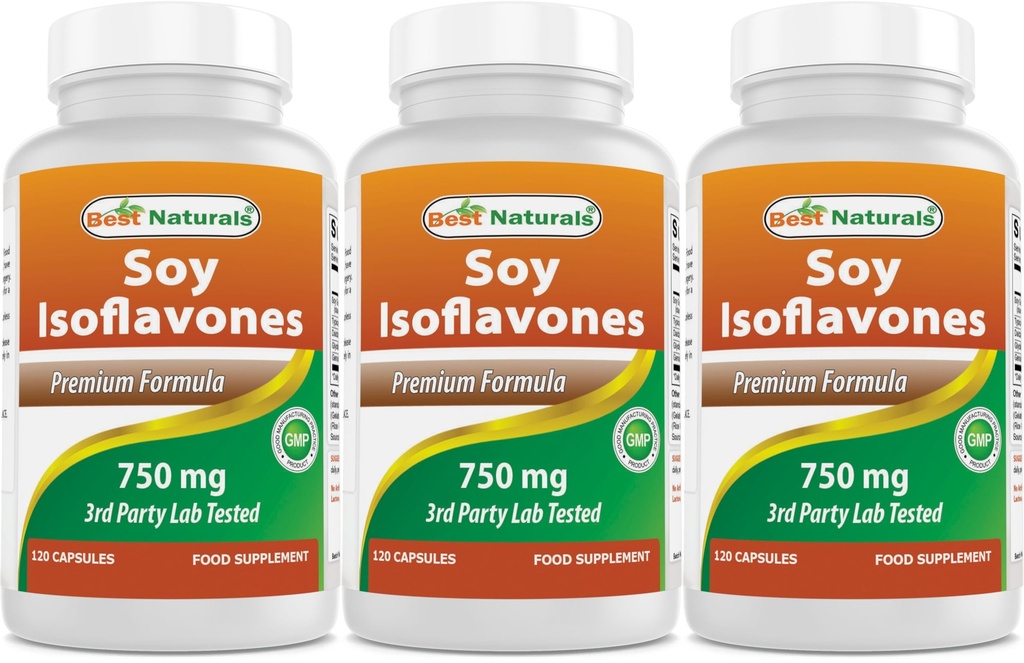Meilleures Isoflavones de soja naturel 750 mg 120 Capsules (120 Nombre (paquet de 3))