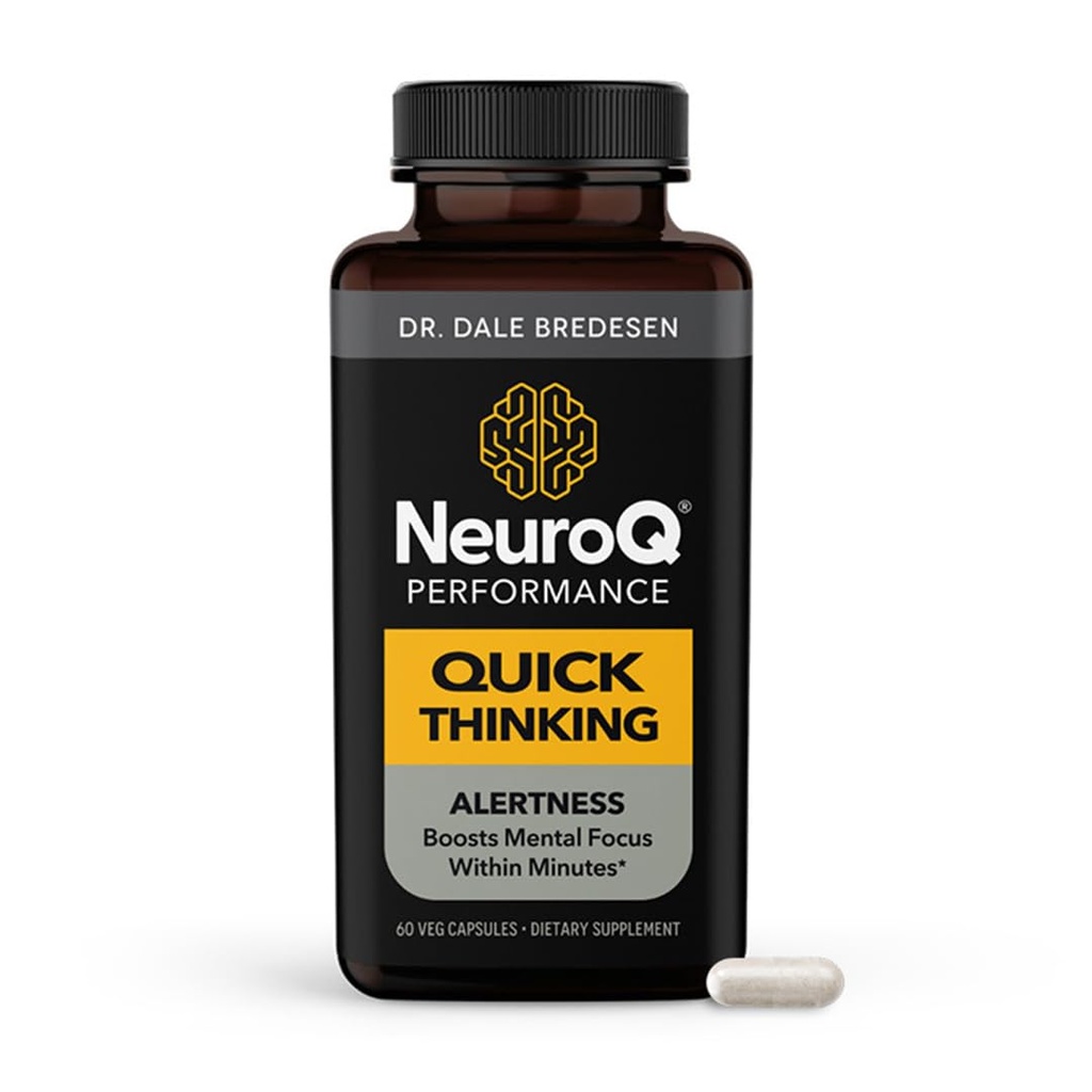 LifeSeasons NeuroQ - Quick Thinking Supplement Pillen - Boosts Alertness + Ondersteunt Mental Focus - L-Theanine Cafeine L-Tyrosine & Beta-Alanine (60 capsules)