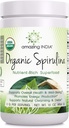 Verbazingwekkend India Organische Spirulina Poeder (Non-GMO) 16 oz (454 gm) - Ondersteunt celregeneratie, immuungezondheid, ontgifting en algehele gezondheid