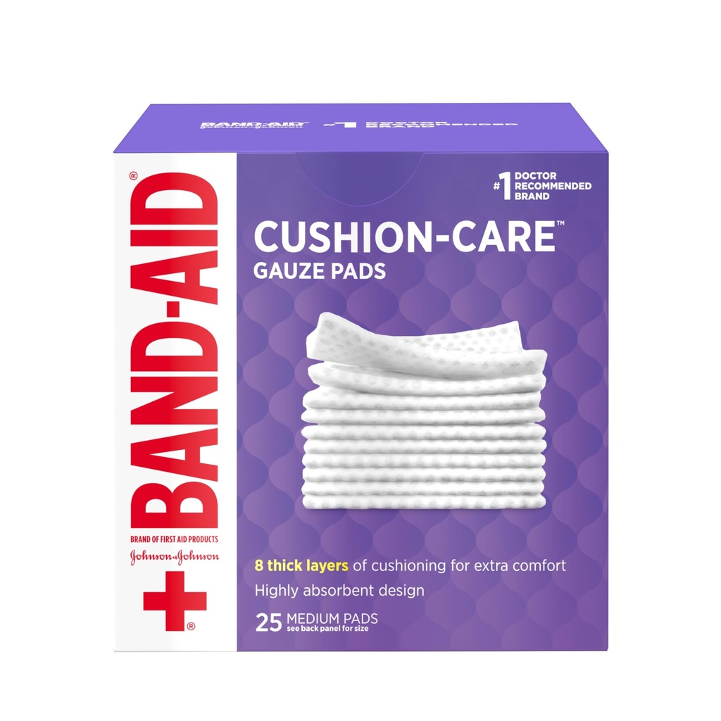 Band-Aid merk medium gauze pads, 3x3 inch (verpakking van 25)