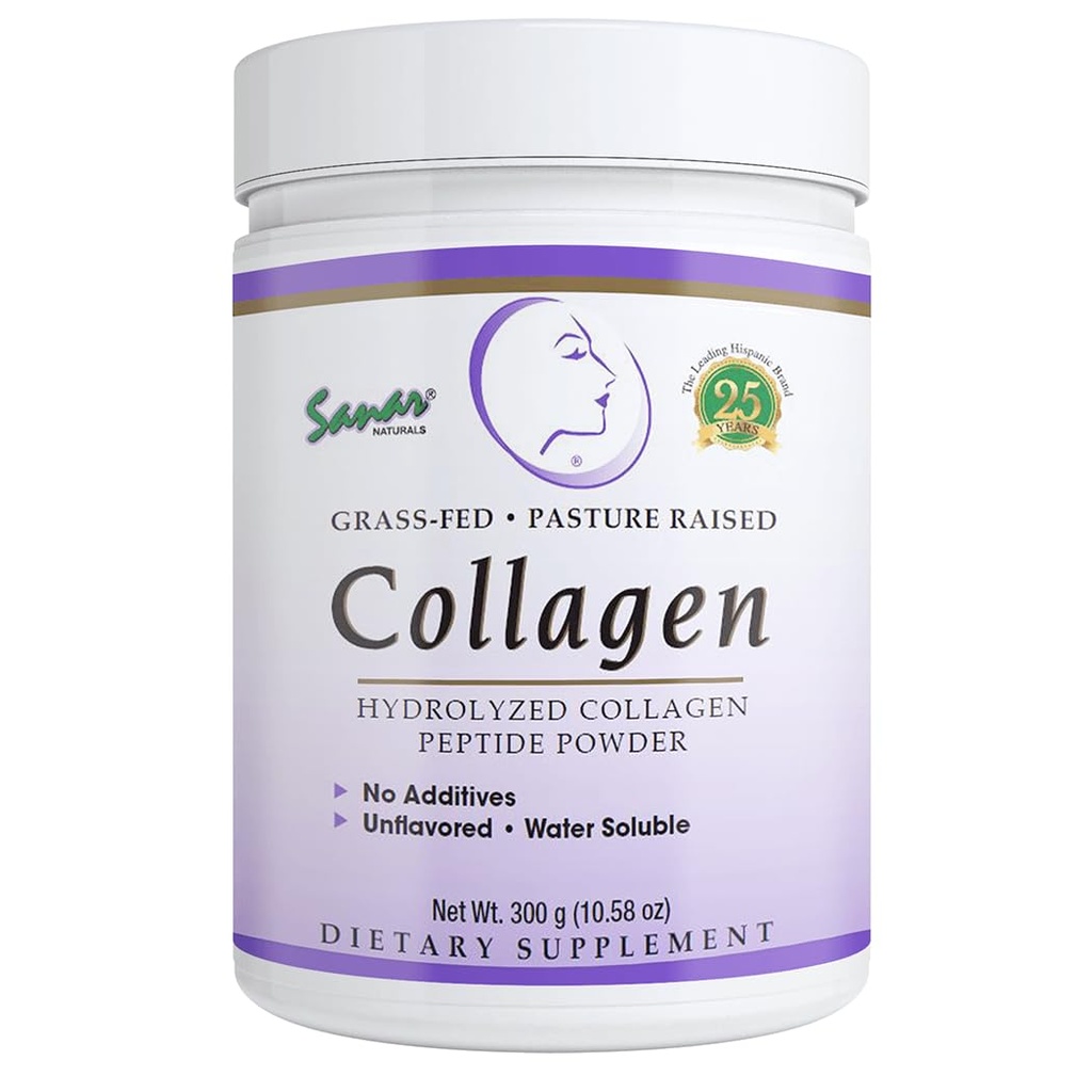 Sanar Naturals Hydrolyzed Collagen Peptides Powder | Hair, Skin, Nails and Joint Support, Unflavored, Dissolves in Hot and Cold Liquids | GLP-1 Support, Non-GMO, Gluten Free | 10.58 oz