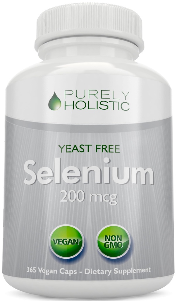 Selenium 200 mcg - 365 Vegan Capsules not Tablets - Pure & Gist Free L-Selenomethionine for improved Absorptie - Thyroid, Heart, and Immune System Support - Antioxidant Trace Mineral - Made in USA