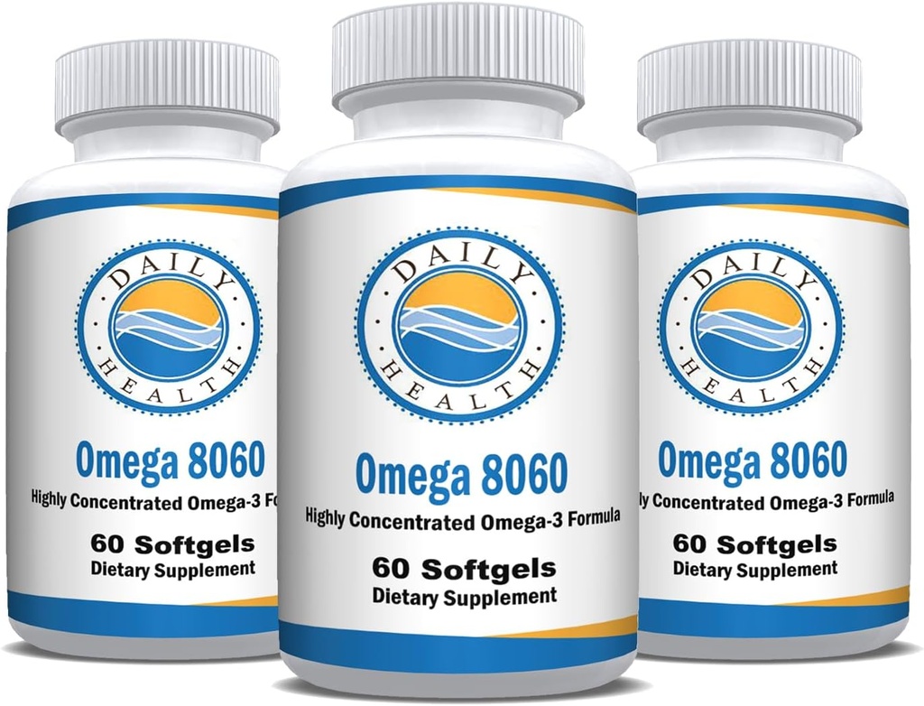 Omega 8060 2400mg Omega 3 huile de poisson joint complément de santé 60 softgel - 3 mois d'approvisionnement - 3pk