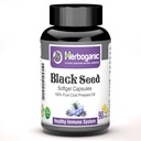 HERBONIC Cold Pressed Black/Seed Oil Softgels Capsules - 90 Tel - Vermengd met andere plantaardige producten-Ondersteunt de algehele gezondheid Welness en immuniteit (Zwartzaad)