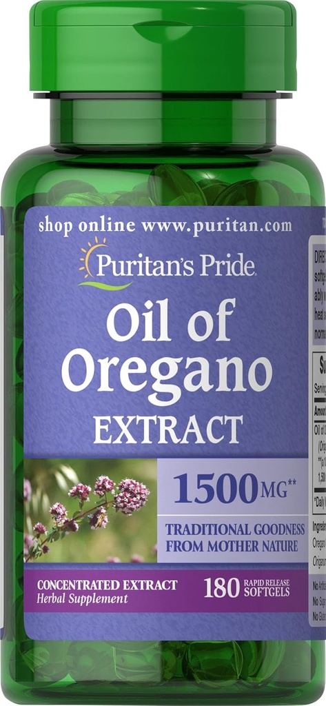 Puritan's Pride Oil of Oregano Extract 150 mg Softgels, 180 Tellen
