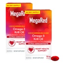 MegaRed Ultra Concentrate 750mg Omega-3 Krill Oil Fatty Acid Supplement met EPA/DHA, Antioxidant Astaxanthine, Geen Visolie Aftersmaak Ondersteunt Heart Health, 80 Count Softgels (2 Pack)