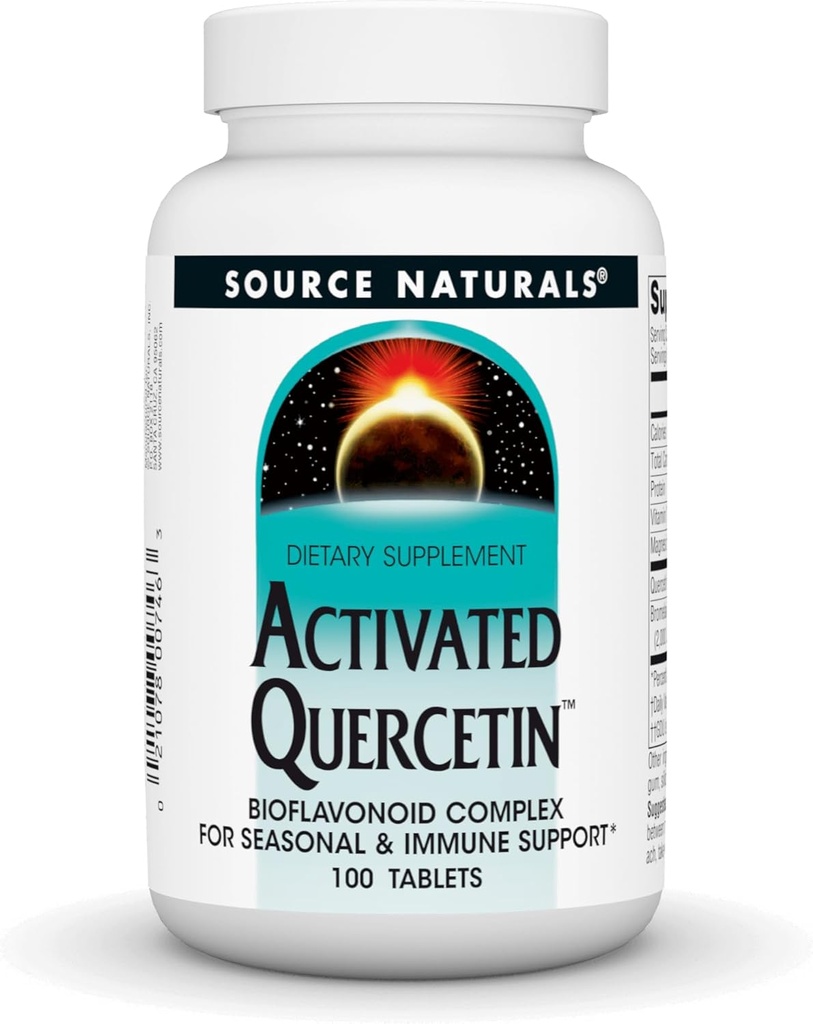 Bron Natuurlijken geactiveerde quercetine - Plant-Derived Bioflavonoid Complex - Seasonal & Immune Defense - 100 Tablets