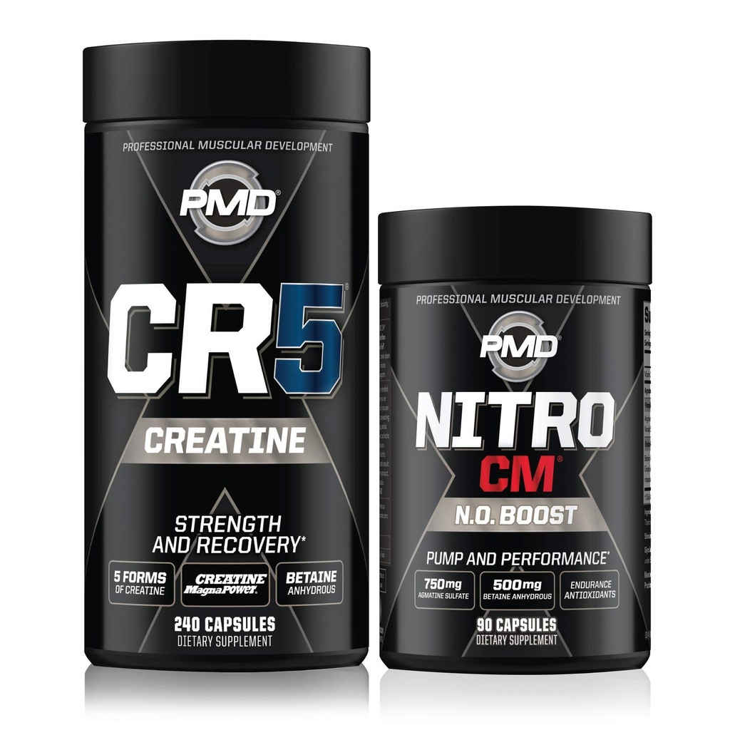 PMD Sports CR5 Professional Creatine Complex (240 capsules) Sports Nitro CM Nitric Oxide (90 capsules)