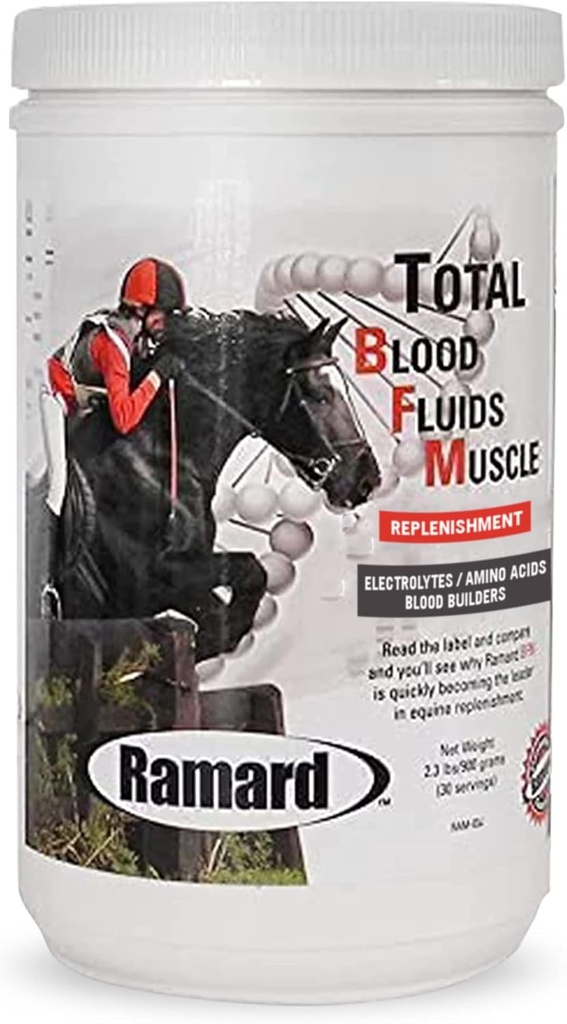 Ramard Muscle Builder & Blood Replenishment for Race Horses - Equine Electrolytes, Blood Builder, Muscle Up, Probiotics - High-Prestance Powder Supplements - 2.3 lbs Jar (Maat: 2.3 lbs)