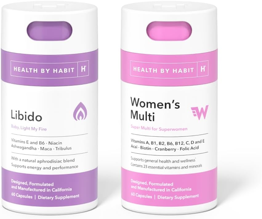 Gezondheid door Habit Voel jezelf Kit - Libido Blend (60 capsules) & Women's Multi Supplement (60 capsules), Niet GGO, Suikervrij