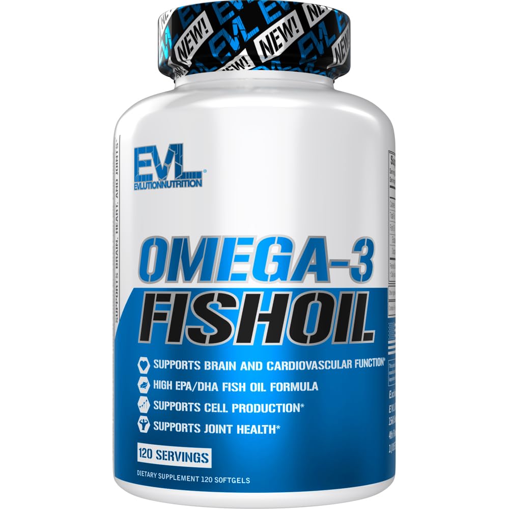 Evlutie Voeding Drievoudige sterkte Omega 3 Visolie - Burpless Fish Oil EPA DHA Omega 3 Supplement in Gemakkelijk te slikken Citrus smaak Softgels - Enteric Coated Fish Oil Supplement - 120 Tellen